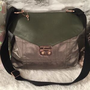 RARE! Bolzano Cow Hide Leather Satin Key Lock Bag